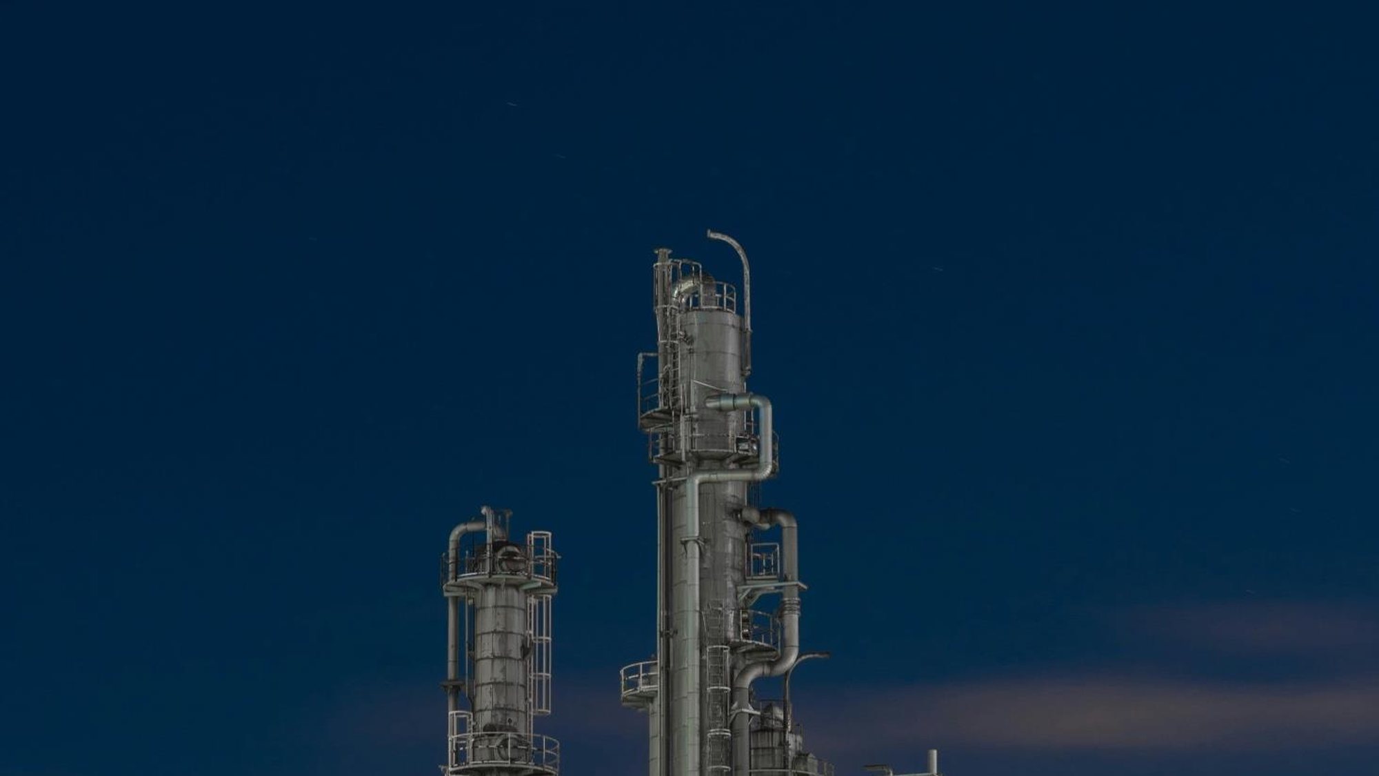 ADV natural-gas processing plant at dusk